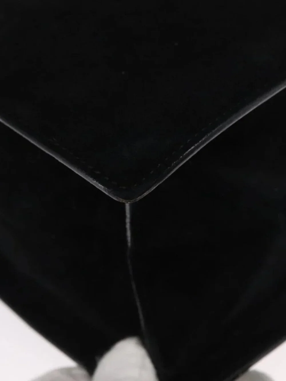 PRADA Hand Bag Suede Black Gold - Picture 11 of 16